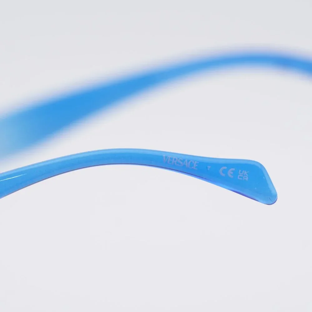 Versace Kids VK3012 5532 Eyeglasses Transparent Blue 47mm Round Frame